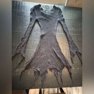 ROMWE Med black spiderweb  Knit Sweater dress